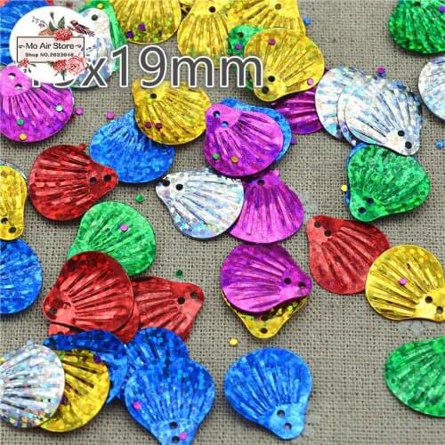 200pcs/lot 19mm PVC mix color seashell lovely laser paillette hollow out decoration multicolor DIY accessories