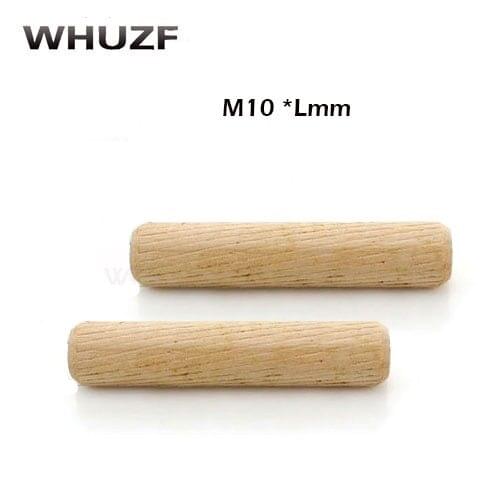 50Pcs M10 Wooden Dowel Cabinet Drawer Round Fluted Wood Craft Dowel Pins Rods Set Furniture Fitting m10