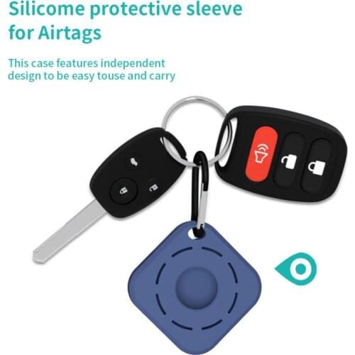 50PCS Portable Apple Airtags Liquid Silicone Protective Sleeve,Apple Locator Tracker Anti-lost Device Keychain,Anti-fall