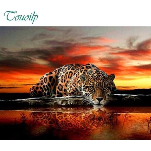 Diy diamond leopard pattern Cross Stitch diamond painting square&round animal embroidery beads patterns picture of rhinestones
