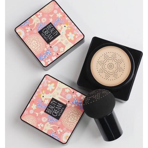 BB Air Cushion Foundation Mushroom Head CC Cream Concealer Whitening Makeup Cosmetic Waterproof Brighten Face Base Tone
