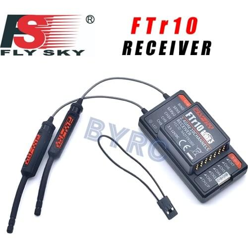 FlySky FTr10 2.4G 10CH Two-Way Dual Antenna PPM/IBUS AFHDS3 Mini Receiver for Fly-Sky PL18 FPV Racing Drone RC Part