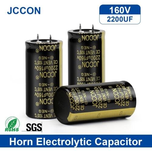 JCCON 2Pcs Audio Electrolytic Capacitor 160V2200UF 30x60mm For Audio Hifi Amplifier High Frequency Low ESR Speaker Low Resistanc