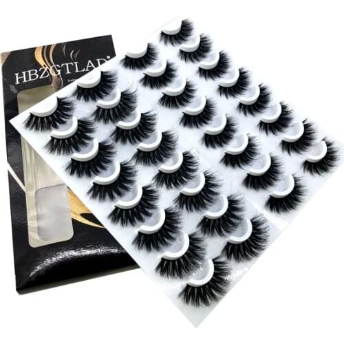 HBZGTLAD 16 /20 Pairs 3D Mink Hair False Eyelashes Natural/Thick Long Eye Lashes Wispy Makeup Beauty Extension Tools