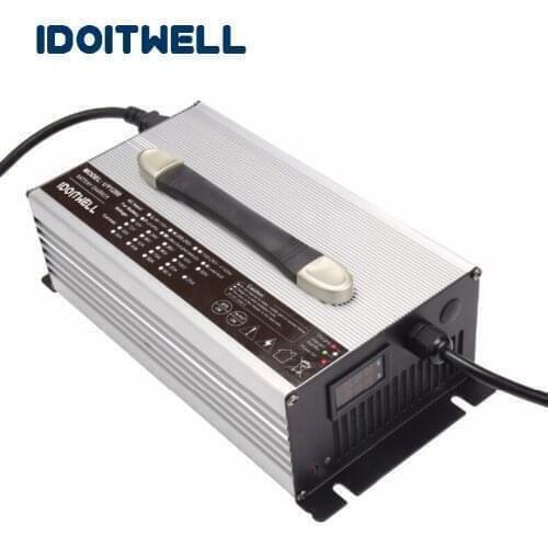 Customized 72V 16A automatic battery charger aluminum case led display cooling fan custom fast 16 AMP 72 volt battery charger