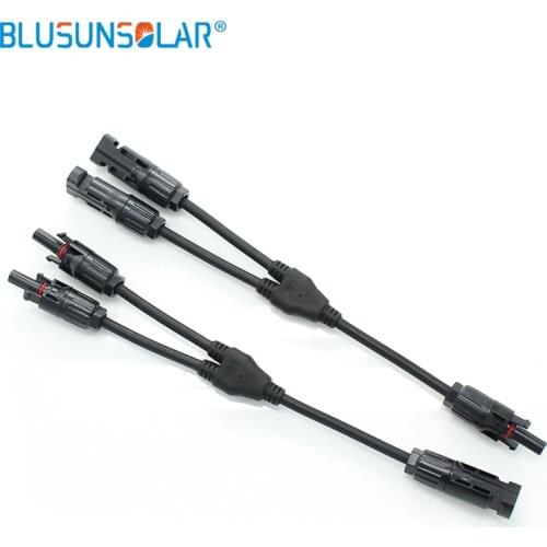 BLUSUNSOLAR 1 Pair Solar 2 To 1 Y Branch Connector 4.0mm Cable Connecting Solar System In Parallel Connector