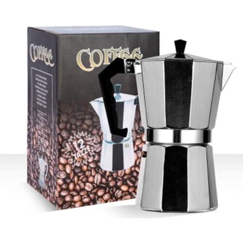 50-600ML Aluminum Mocha Coffee Pot Rapid Stovetop Coffee Brewer Classic Octagonal Shape Kitchen Accessories Coffee Utensils