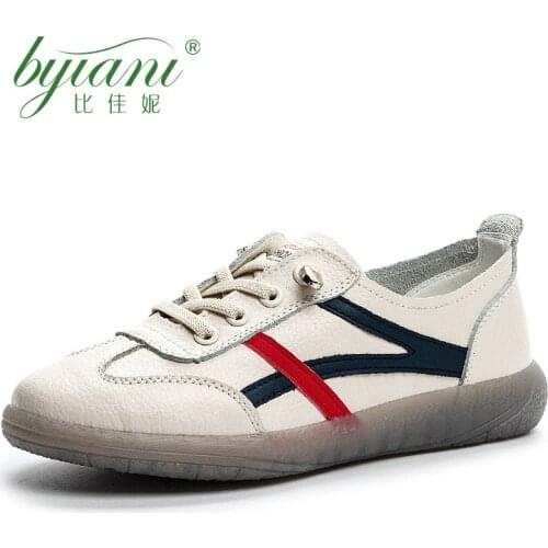 Womens Genuine Leather Sneakers Women Casual Fashionable Sports Shoes Vulcanized Woman Summer Flat Shoe Ladies White Sneakers-2