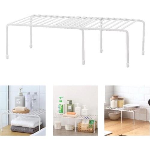 Kitchen Seasoning Rack Expandable Wrought Iron Shelf Cabinets Space-saving Telescopic Combination Pots Chopsticks Storage Shelf