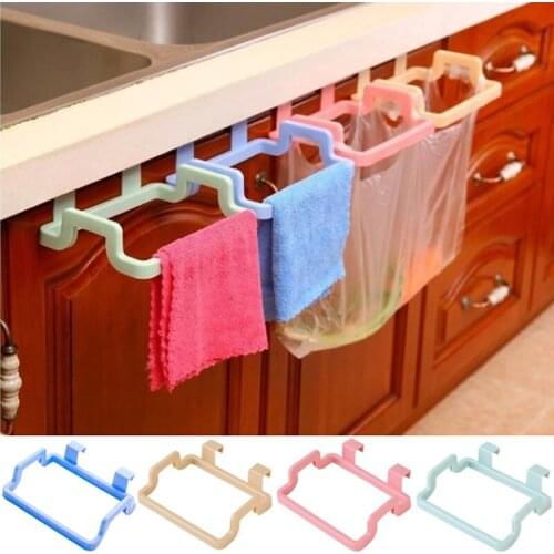 Kitchen Gadgets Trash Bag Holder Wipers Rack Kitchen Cupboard Hanger Shelf Over Door Rack Bar kichen organizer