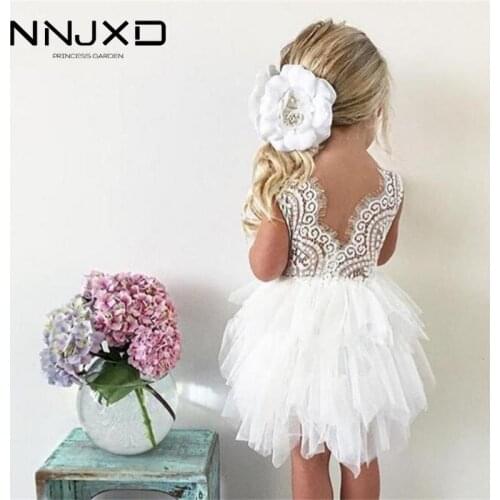 Summer Dresses For Girl 2021 Girls Clothing White Beading Princess Party Dress Elegant Ceremony 4 5 6 Years Teenage Girl Costume