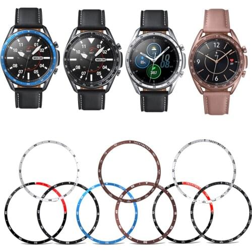 Hot Stainless Steel smart watch Cover For Samsung Galaxy Watch 3 45mm Dial Bezel Ring Adhesive AntiScratch protection metal case