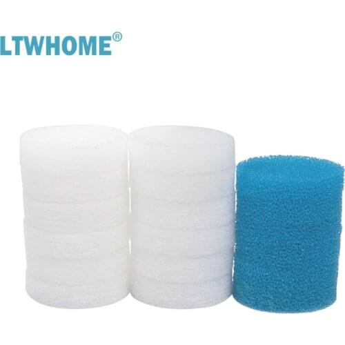 LTWHOME Compatible Blue Foam and White Filter Floss Replacement for MEGA POWER Aquarium Filter, Mega Double Mat 2045