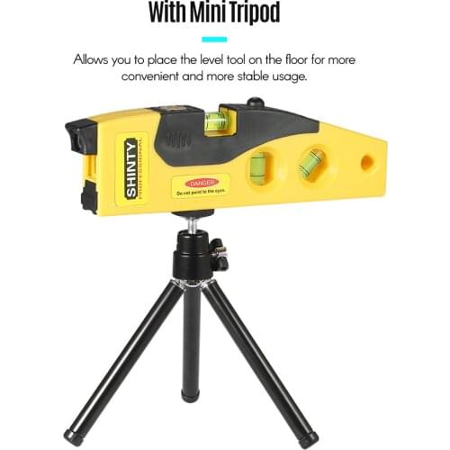Multipurpose Level Tool Cross Line Level Tape Measure Ruler With Mini Tripod Batteries For Picture Hanging Cabinets Tile Walls