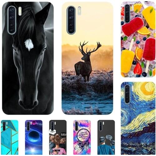 Fashion Bumper Cute Case For OPPO A91 PCPM00 CPH2001 6.4" Case Soft Silicone Cat Horse Flower Cover Back Shell