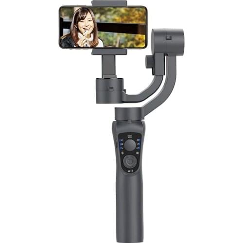 Video Shooting Hand Held Stabilizer 3-Axis Gimbal Bluetooth Connect Smart Phone Automatic Object Face Tracking Focus Zoom Button