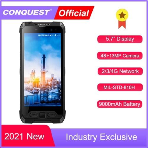 2020 CONQUEST S19 IP68 Waterproof Rugged Smartphone Mobile Phone Fingerprint Face ID Android 8.1 Android11