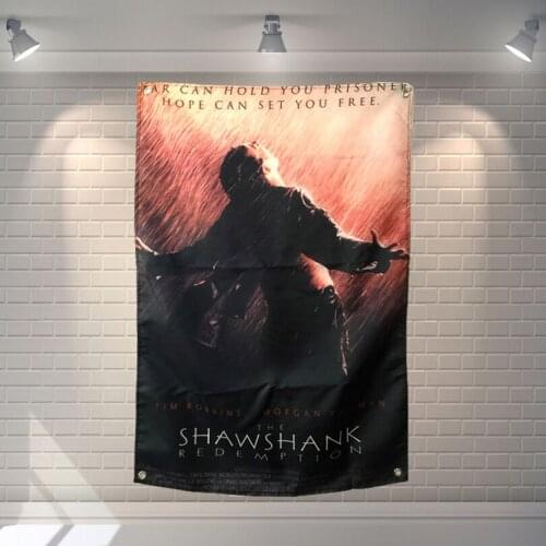 "The Shawshank Redemption" Classic Movies Cloth Flag Banners & Accessories Bar Billiards Hall Studio Theme Wall Hanging Decor
