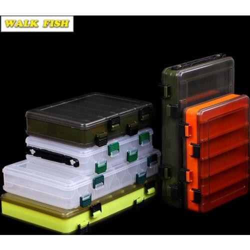 WALK FISH Fishing Box for Baits Double Sided Plastic Lure Boxes Fly Fishing Tackle Storage Box Supplies Accessorie High Strength
