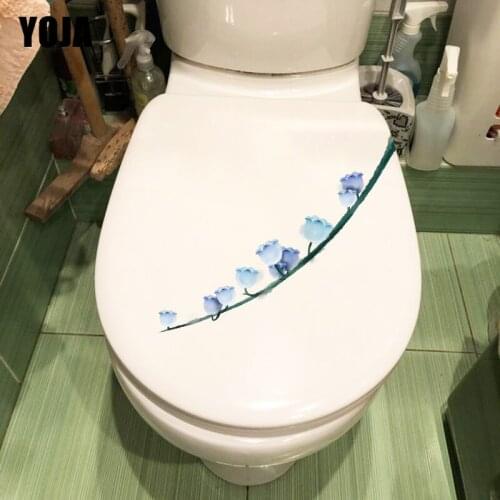 YOJA 25.2*7CM Fresh Ma Linghua Bedroom Wall Decoration Home WC Toilet Seat Stickers T1-0435