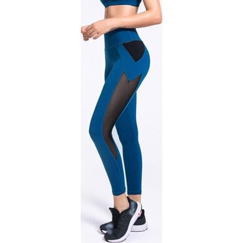 Womens Yoga Long Pants High Waist Mesh Leggings with Tummy Control 4 Way Stretch Workout Non See-Through Yoga Pants