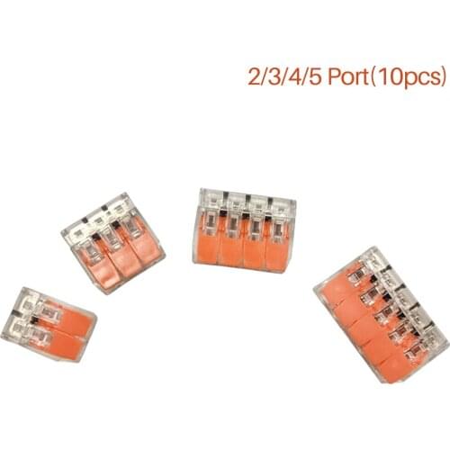 10pcs Terminal Blocks Lever Nuts Conductor Compact Splicing Connectors Mini Fast Connector Push-in Conductor Wire Connectors