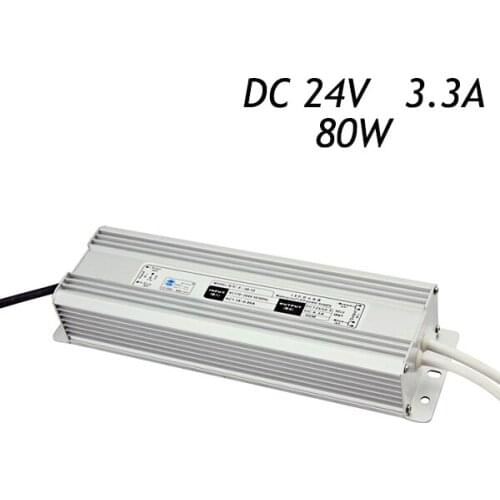 10Pcs/lot 24V 3.3A 80W Waterproof IP67 Switch Switching Power Supply Driver for LED Strip AC 220V-240V To DC 24V Transformers