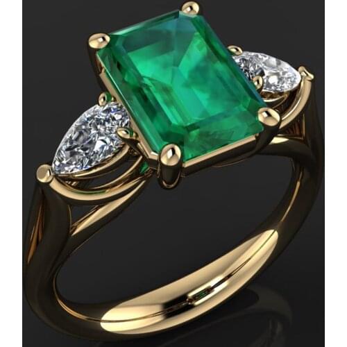 14k Gold Jewelry Green Emerald Ring for Women Bague Diamant Bizuteria Anillos De Pure Emerald Gemstone 14k Gold Ring for Females