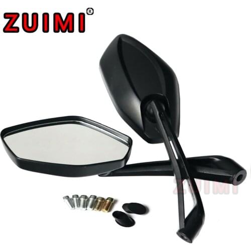 2 General Motorcycle Rearview Mirrors/Pair, 8mm And 10mm Black Bicycle Rearview Mirrors Suitable For Atv Off-Road Potholes