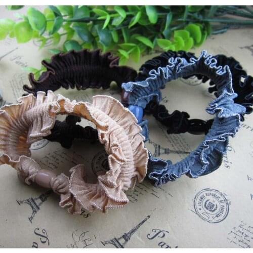 20PCS/LOT Women fabric Hair Band Rope Nylon Ponytail Holder Lace Headwear Accessories Rubber Band