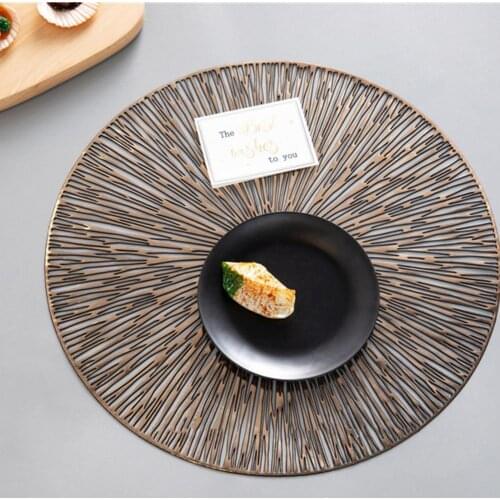 2021 New Style PVC Hollow Round Placemat Heat Insulation Table Mat Non-slid Plate Cup Pot Pad Kitchen Table Decoration Supplies