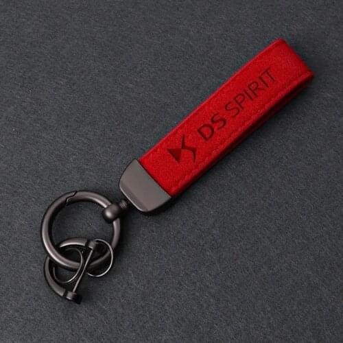 4S shop Metal Suede Leather Keychain Metal Engraved Logo For DS SPIRIT DS3 DS4 DS4S DS5 DS 5LS DS6 DS7 DS car Accessories