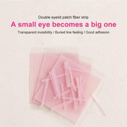 50pcs Natural Lasting Double Eyelid Fiber Tape Invisible Transparent Double Sided Strip Adhesive Fiber Stretch Eye Makeup Tools