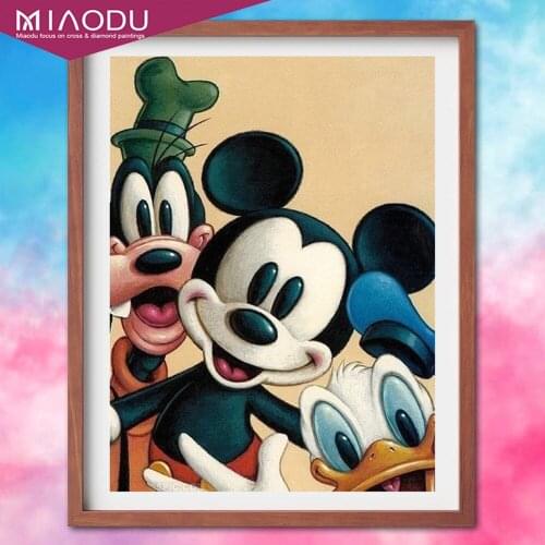 Disney DIY Diamond Painting Mickey Mouse and Donald Duck Mosaic Cross Stitch Kits Handmade Embroider Crafts for Child Gift