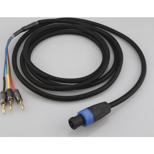 Audiocrast HiFi Subwoofer Cable 3 Wire Sub Speaker Cable Speakon to Banana end for REL/MJ Acoustics