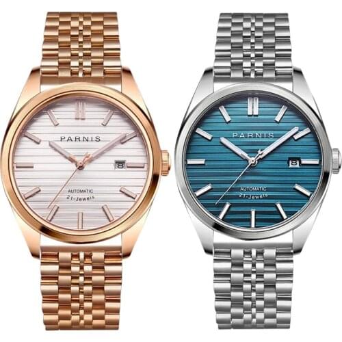 Parnis 40MM Mechanical Automatic Mens Watch Miyota 8215 Top Brand Luxury Sapphire Crystal Relogio Masculino