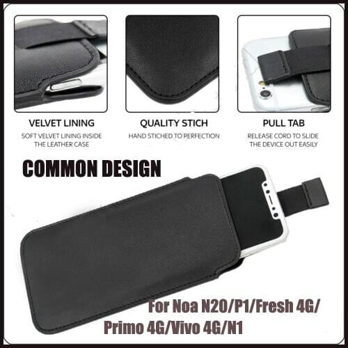 Casteel PU Leather Case For Noa N20 P1 Fresh 4G Primo 4G Vivo 4G N1 Pull Tab Sleeve Pouch Bag Case Cover