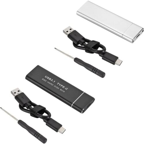 M.2NGFF SATA SSD to USB3.1 Type-C Mobile Hard Disk Box External Drive Enclosure Case For SSD 2230/2242/2260/2280