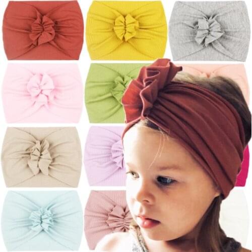 Childrens And Womens Seamless Super Soft Cotton Chiffon Headband Cute Princess Hair Accessories Baby Soft Colorful Band Bow