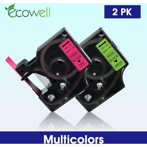 Ecowell 2Pcs Compatible for Dymo D1 12mm label tapes 1933238-1 1933238-2 for Dymo LabelManage 280 360D 160 500TS Label Maker