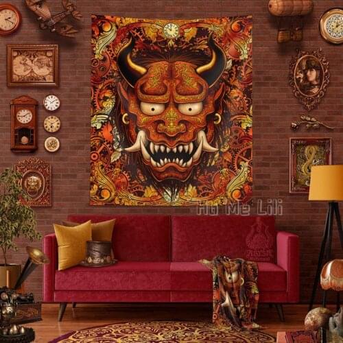 Steampunk Tapestry Wall Hanging Monster Wall Fantasy Decoration Japanese Bronze Ghost Home Wall Creative Decoration