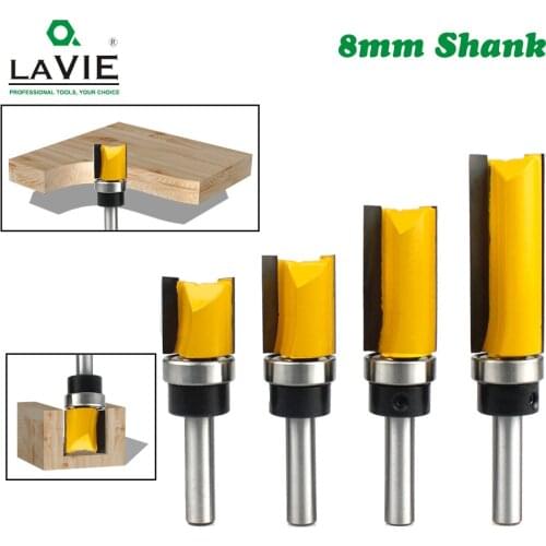 8mm Shank Template Trim Hinge Mortising Router Bit Straight end mill trimmer cleaning flush trim Tenon Woodworking tools
