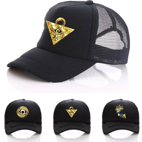 Game anime Yu-Gi-Oh Curved Caps women men Summer Snapback Mesh Cap Outdoor Sport Trucker hat