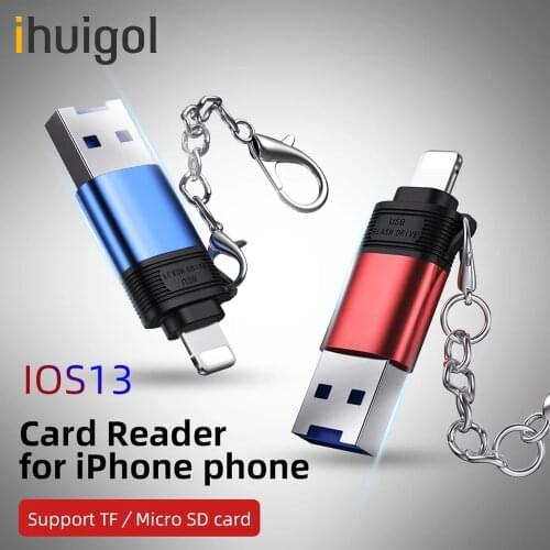 !ACCEZZ TF/Micro SD Card Memory Cards Reader For Apple iPhone 11 Pro X XS Max 8 7 6 6s Plus SE IOS13 OTG 8 Pin To USB Adapter