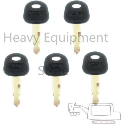 5 PCS Heavy Equipment Ignition Switch Key For Sany Machine Excavator Loader