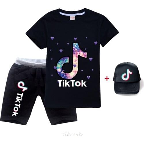 Tik Tok Kids Clothes Suits Girls Clothing Set Children Summer Cartoon Baby Suit Toddler Boys Clothing Set Sport Clothes