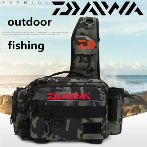 Daiwa Multifunctional Fishing Tackle Bags Single Shoulder Crossbody Bag Waist Pack Fish Lures Gear Utility Storage Fishing Bag