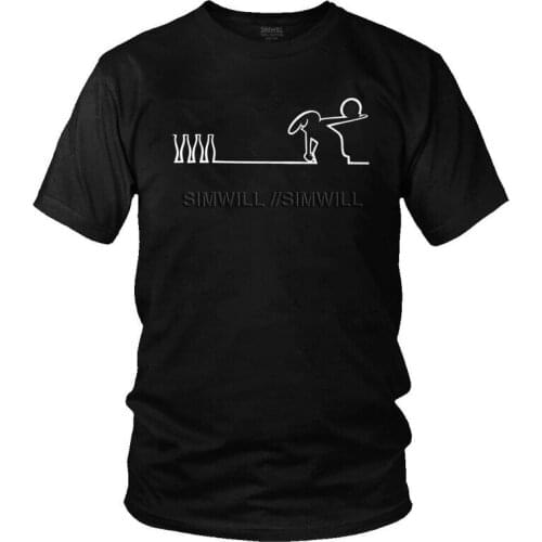 Male Funny La Linea Bowling Ball T-Shirt Graphic Animation Comedy Tshirt Short Sleeve Unique T Shirt Cotton Tee Tops Clothing