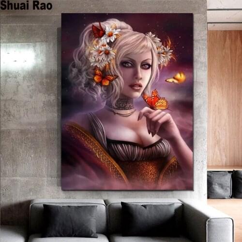 Butterfly fairy diamond painting full square / round 5d diy diamond embroidery kits mosaic 3d Cross stitch,fantasy woman picture