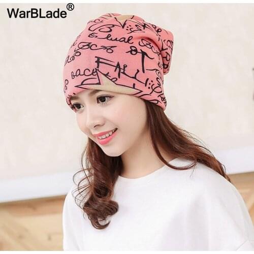 2020 New Women Spring Hat Brand Caps Scarf Two Used Casual Adult Autumn Floral Girls Beanies Skullies Casual Bonnet WarBLade
